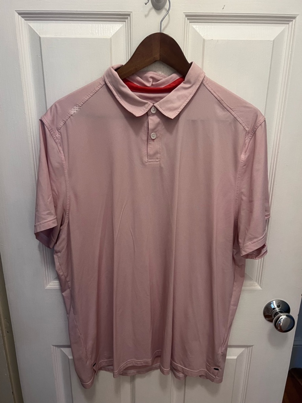 RHONE Men's Blush Pink Performance Polo